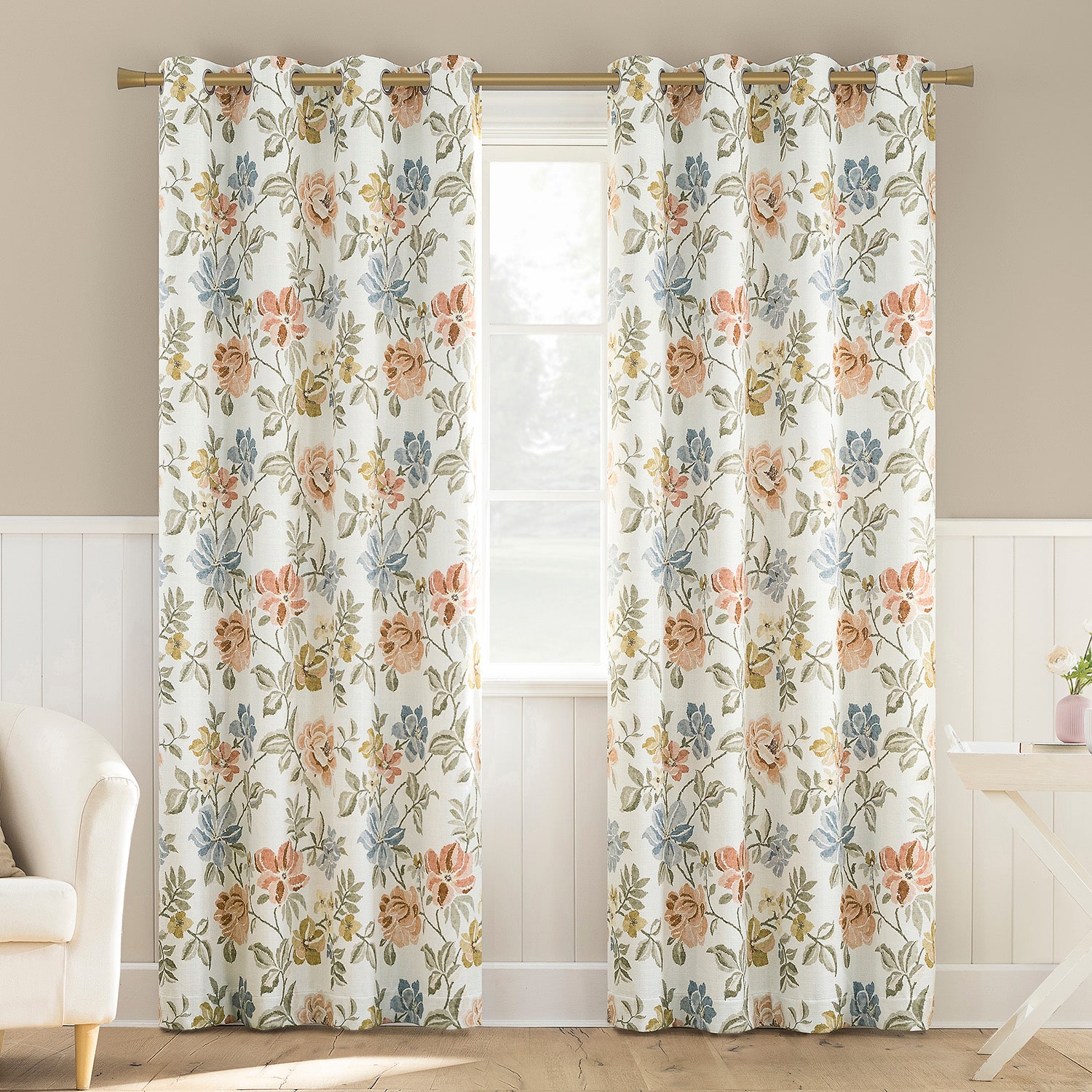 Sun Zero Atmosphere Blanchette Grommet Top 100% Blackout Single Curtain Panel