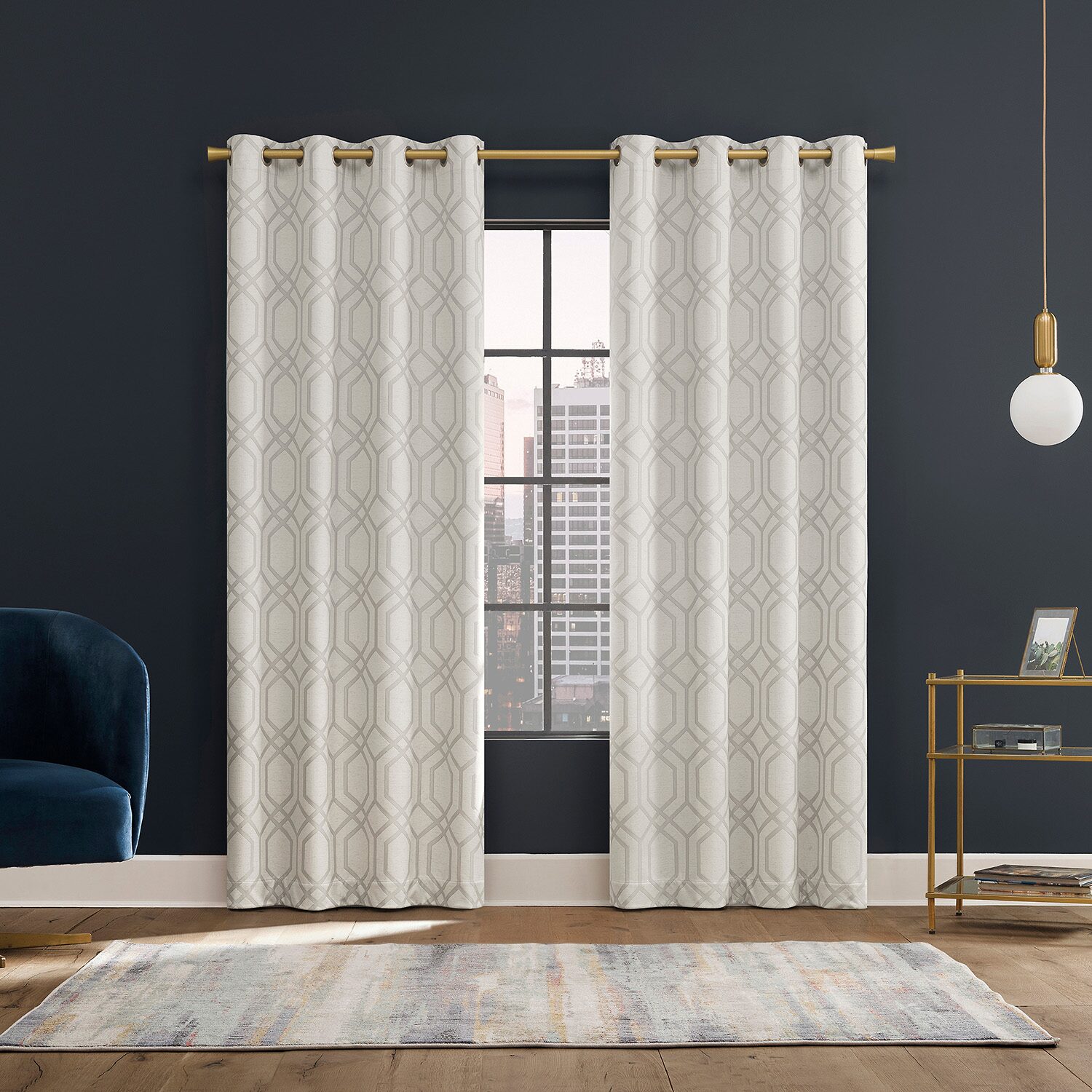 Sun Zero Atmosphere Davenport Grommet Top 100% Blackout Single Curtain Panel