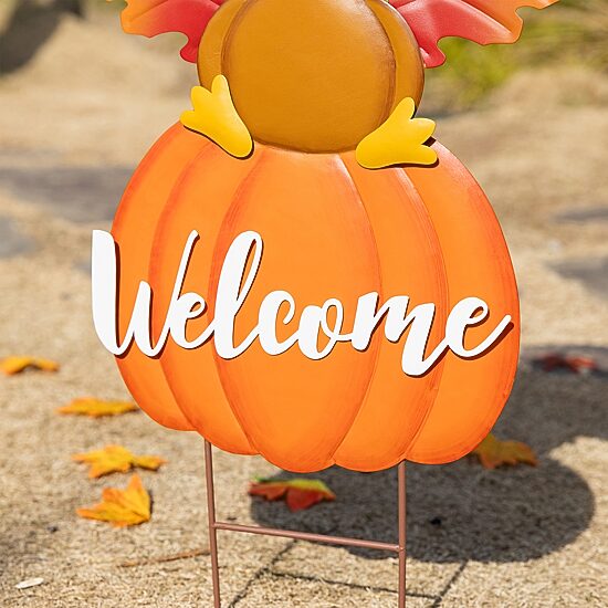 Glitzhome 30" Metal Turkey Thanksgiving Yard Art