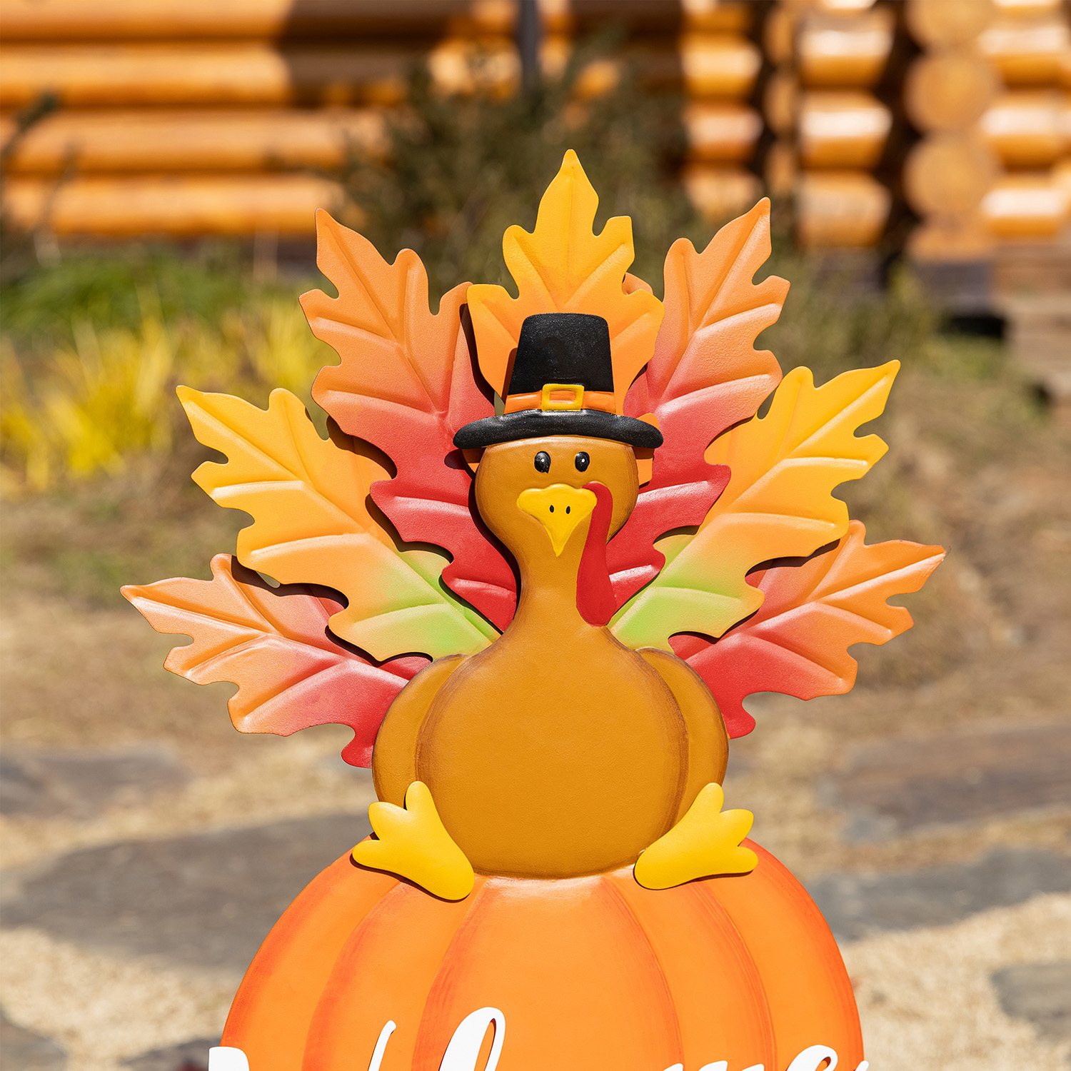 Glitzhome 30" Metal Turkey Thanksgiving Yard Art