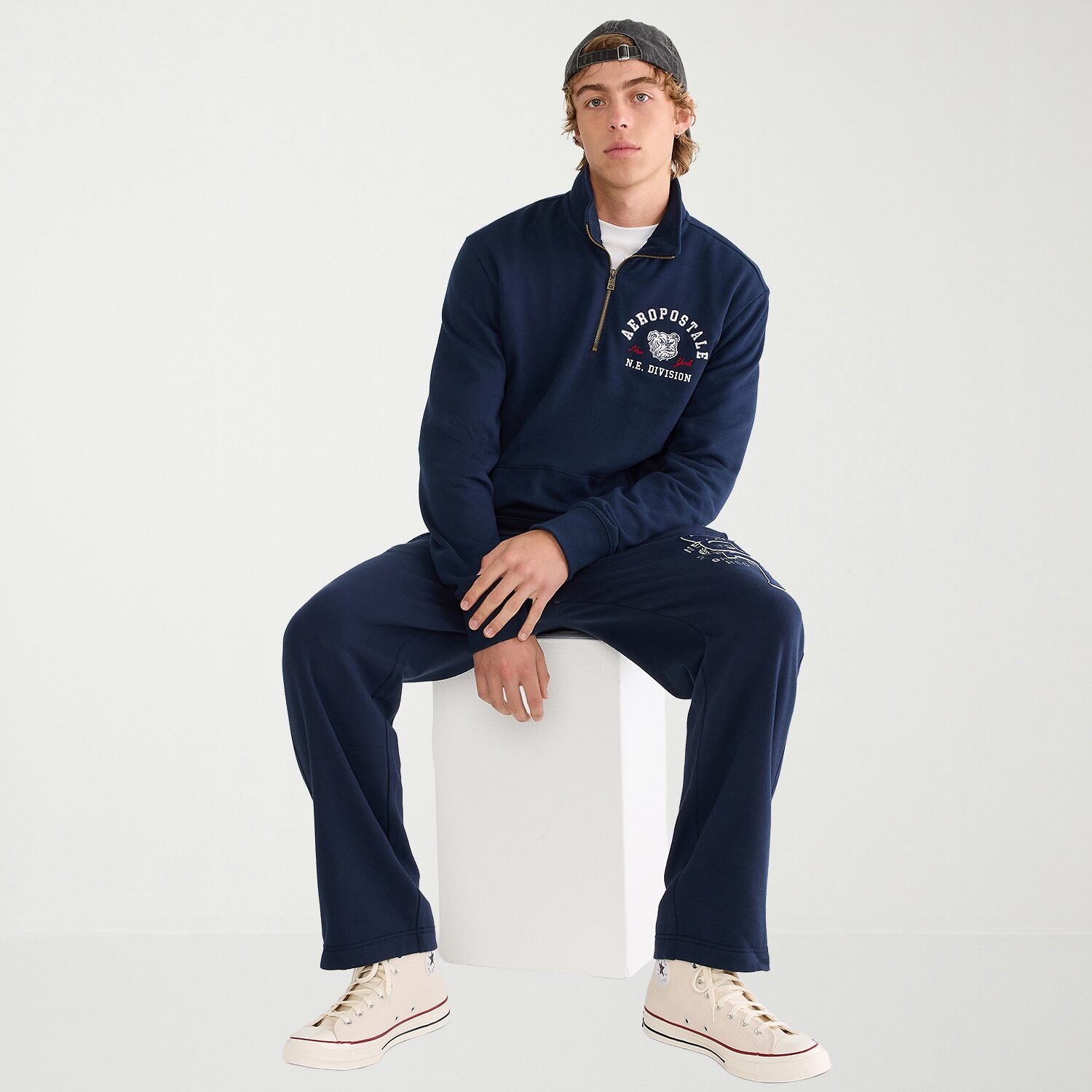 AEROPOSTALE Mens Mock Neck Long Sleeve Sweatshirt