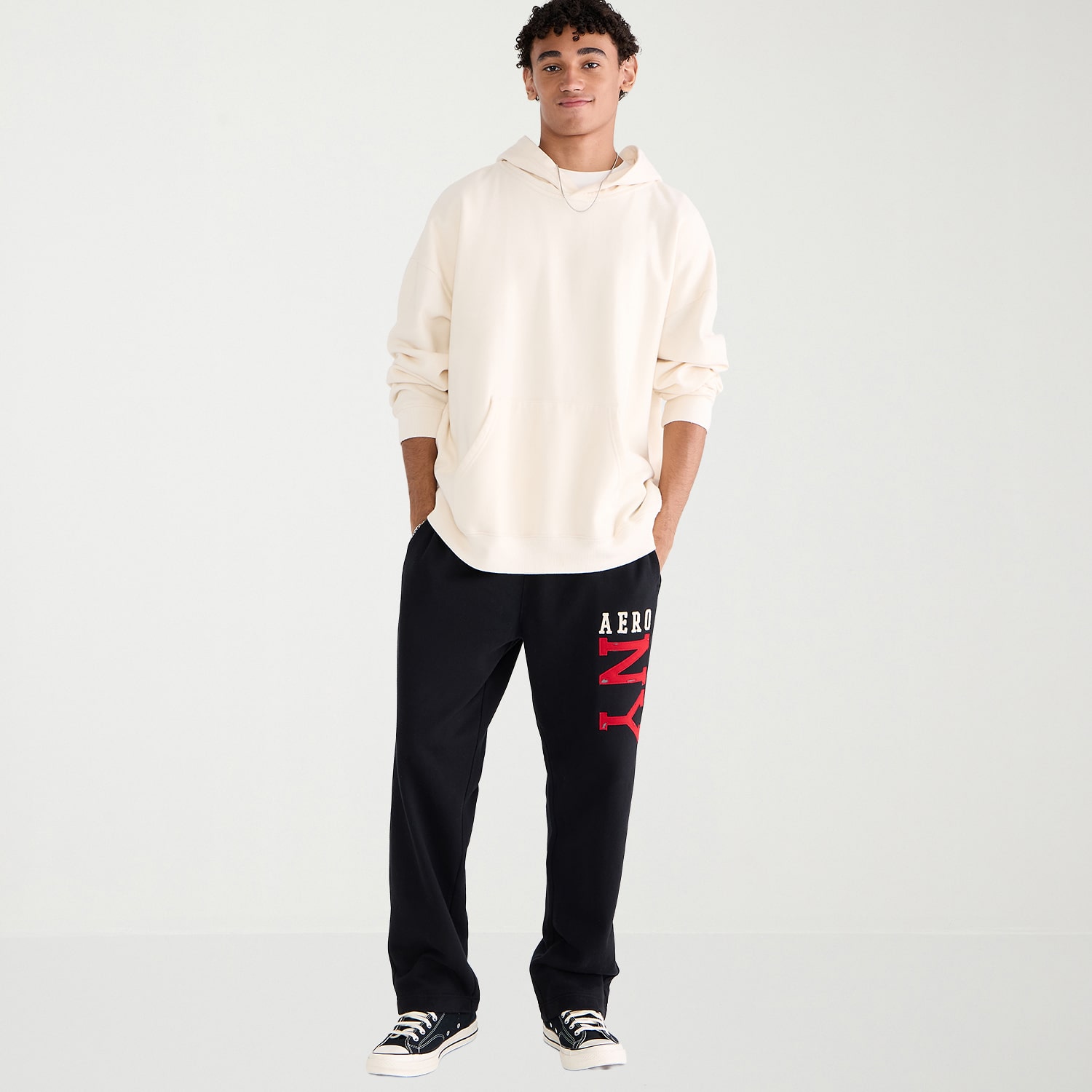 AEROPOSTALE Mens Regular Fit Fleece Sweatpant, Color: Dark Black - JCPenney