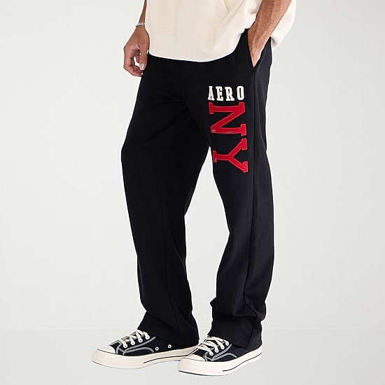AEROPOSTALE Mens Regular Fit Fleece Sweatpant, Color: Dark Black - JCPenney