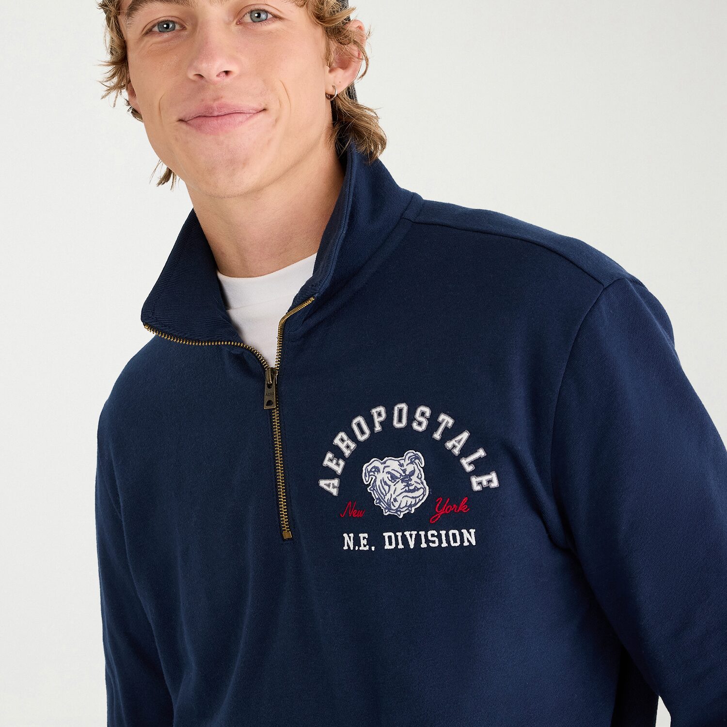 AEROPOSTALE Mens Mock Neck Long Sleeve Sweatshirt