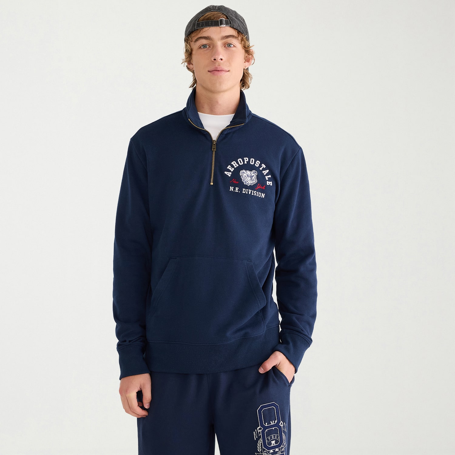 AEROPOSTALE Mens Mock Neck Long Sleeve Sweatshirt