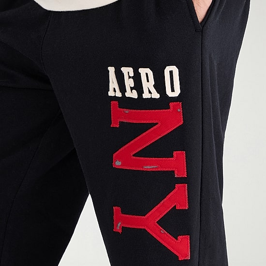 AEROPOSTALE Mens Regular Fit Fleece Sweatpant, Color: Dark Black - JCPenney
