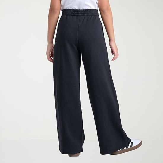 adidas Big Kid Girls Mid Rise Wide Leg Regular Fit Fleece Pull-On Pant