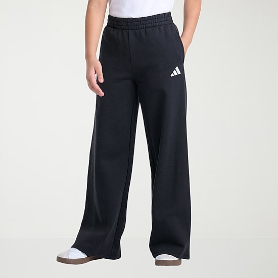 adidas Big Kid Girls Mid Rise Wide Leg Regular Fit Fleece Pull-On Pant