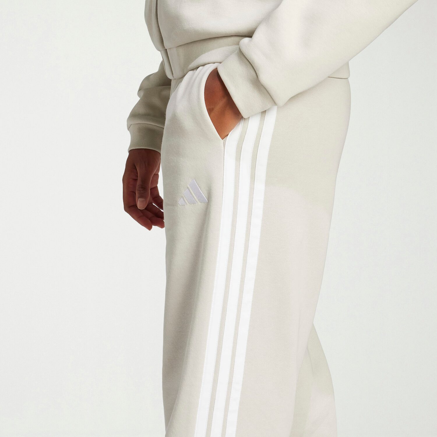 adidas Womens Wide Leg Mid Rise Regular Fit Fleece Sweatpant
