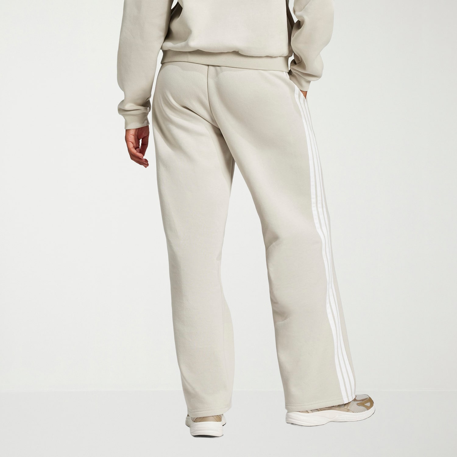 adidas Womens Wide Leg Mid Rise Regular Fit Fleece Sweatpant