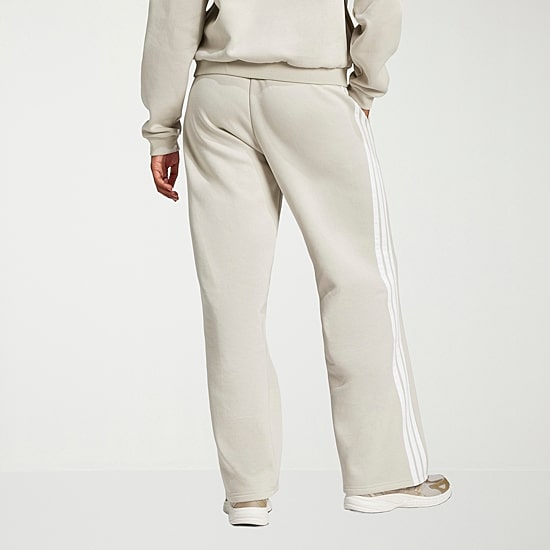 adidas Womens Wide Leg Mid Rise Regular Fit Fleece Sweatpant