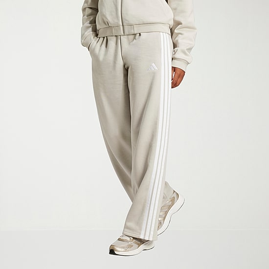 adidas Womens Wide Leg Mid Rise Regular Fit Fleece Sweatpant