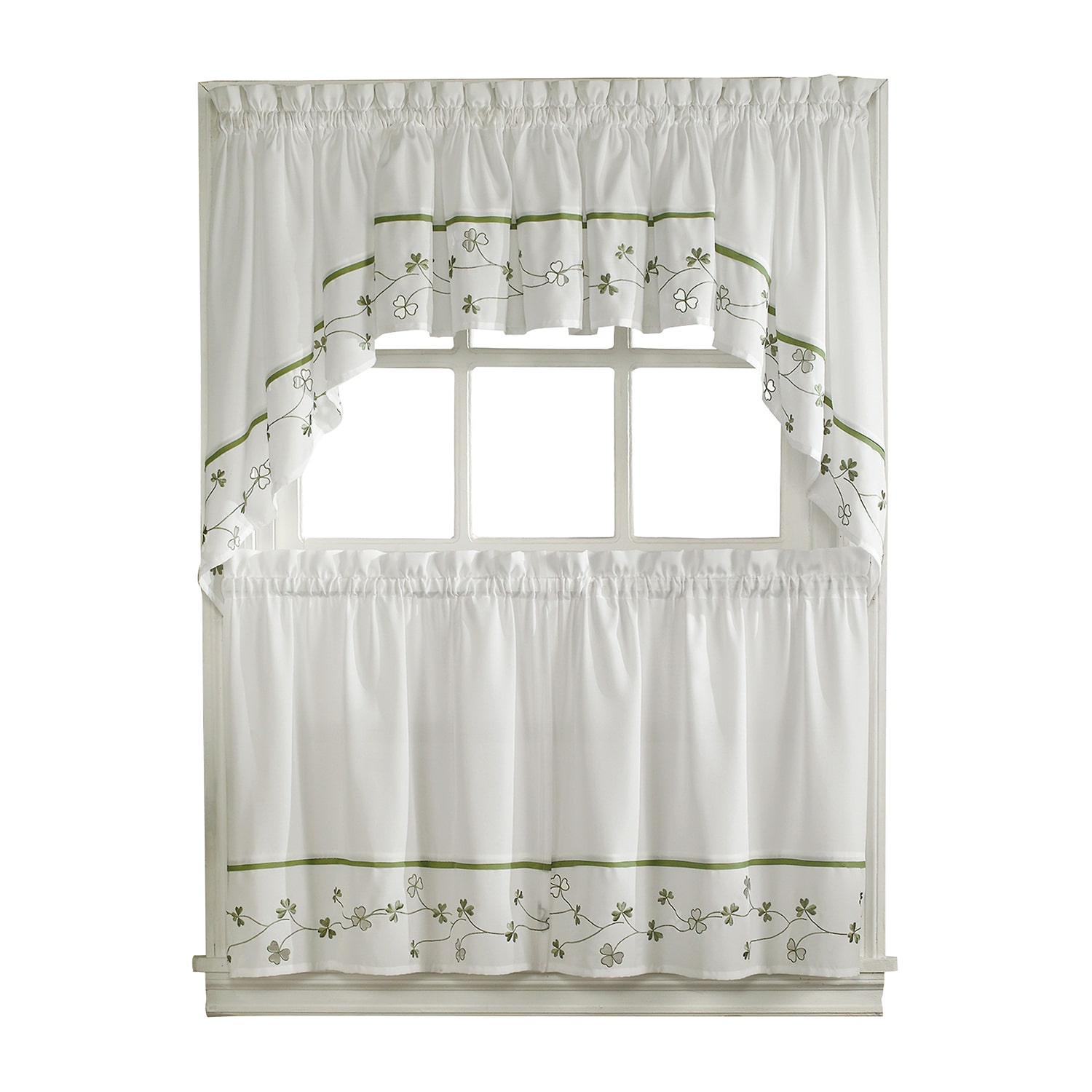 CHF Clover 2-pc. Rod Pocket Window Tier