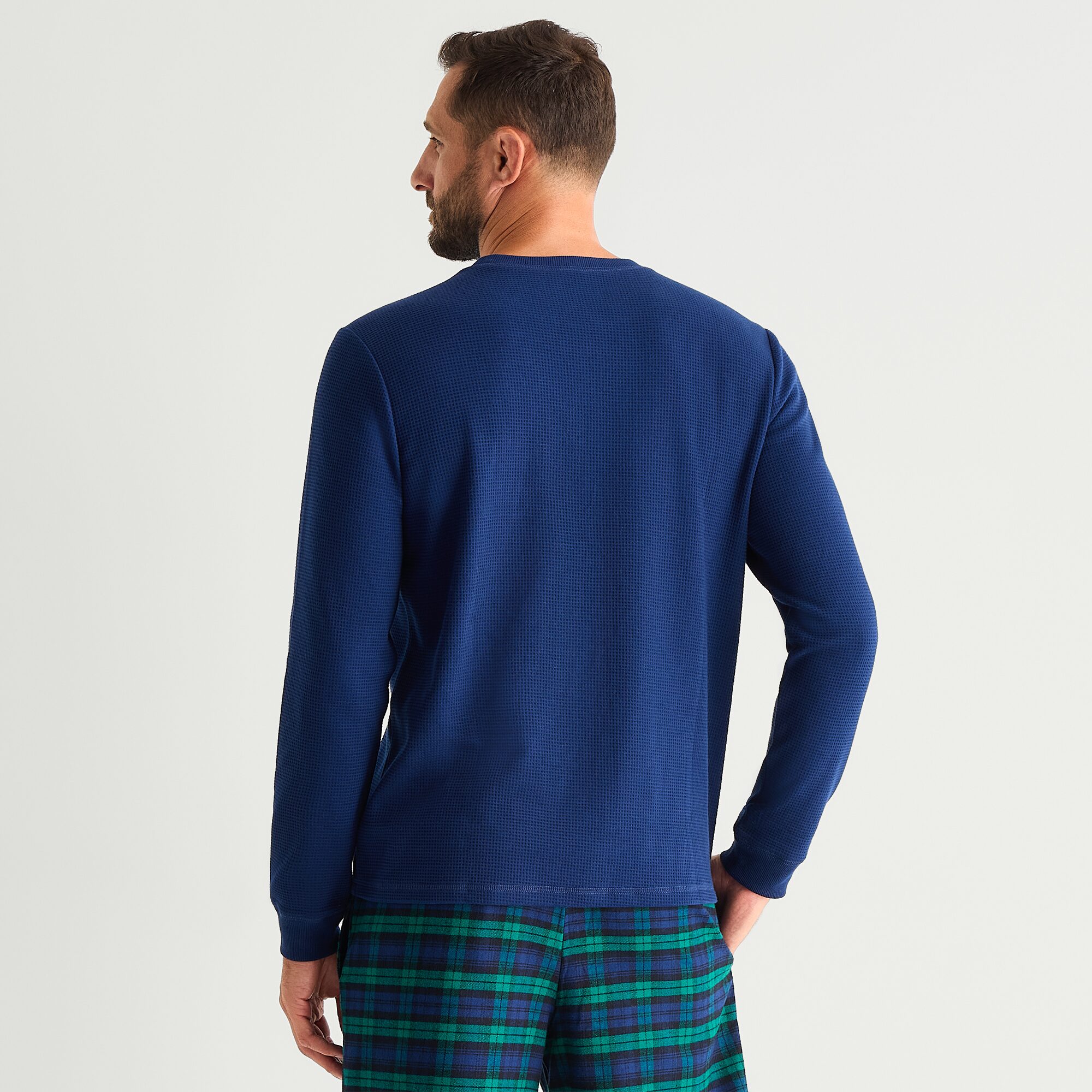 St. John's Bay Mens Waffle Crew Neck Long Sleeve Pajama Top