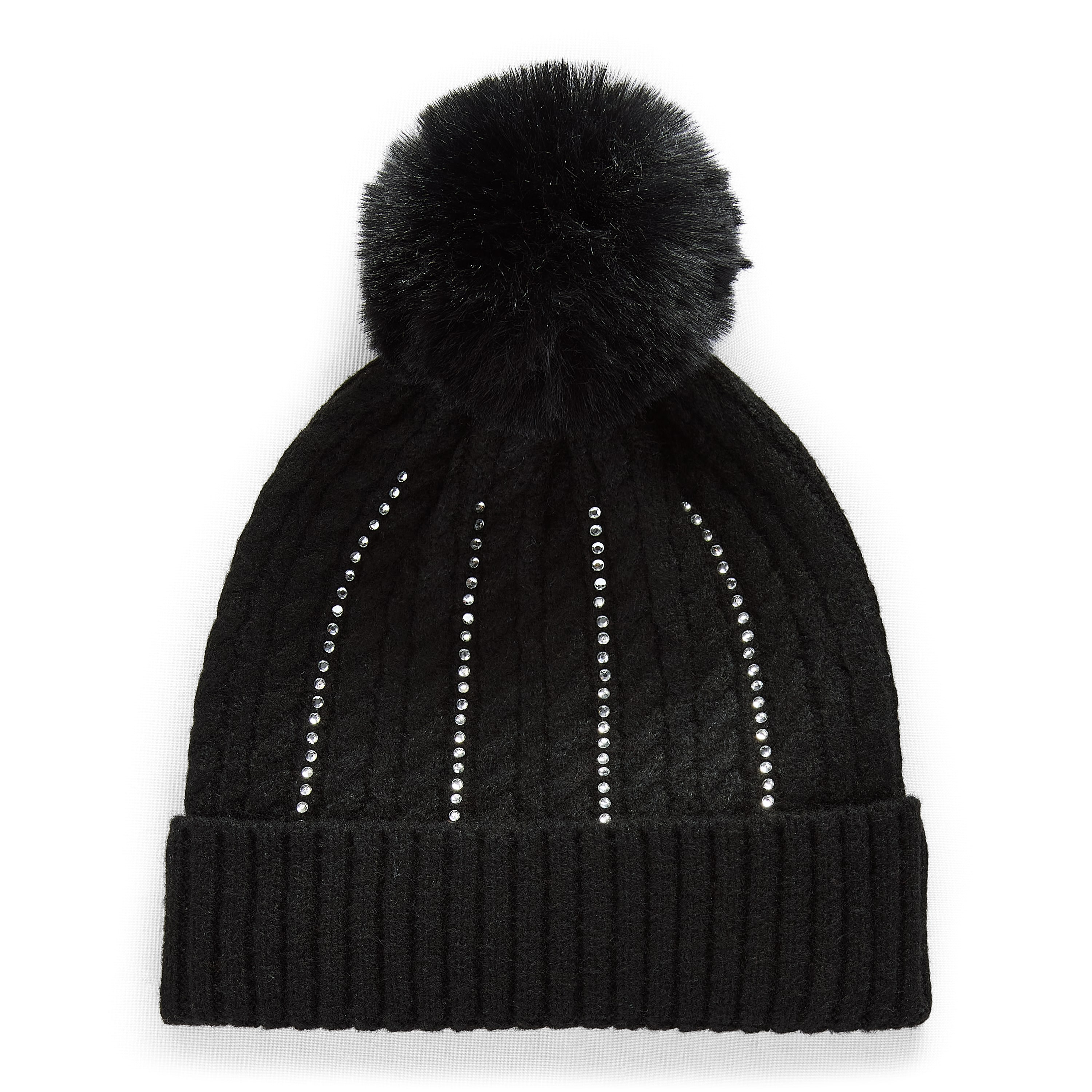 Collection Xiix Jingle Ball Pom Rhinestone Womens Beanie