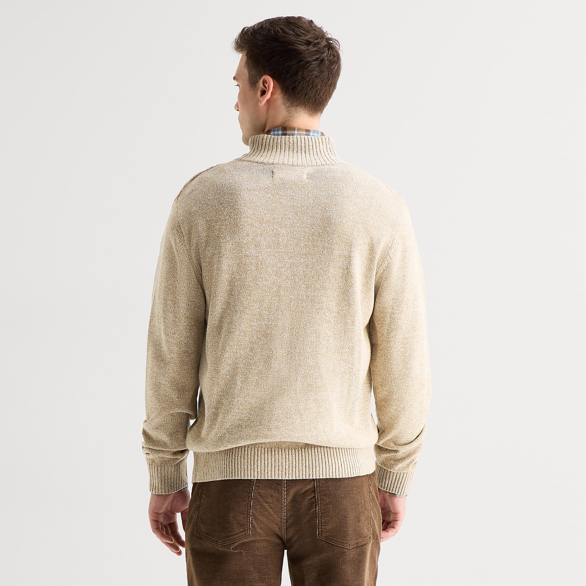 U.S. Polo Assn. Textured Mens Mock Neck Long Sleeve Zipper Cardigan