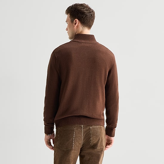 U.S. Polo Assn. 7gg Textured Mens Mock Neck Long Sleeve Quarter-Zip Pullover Sweater