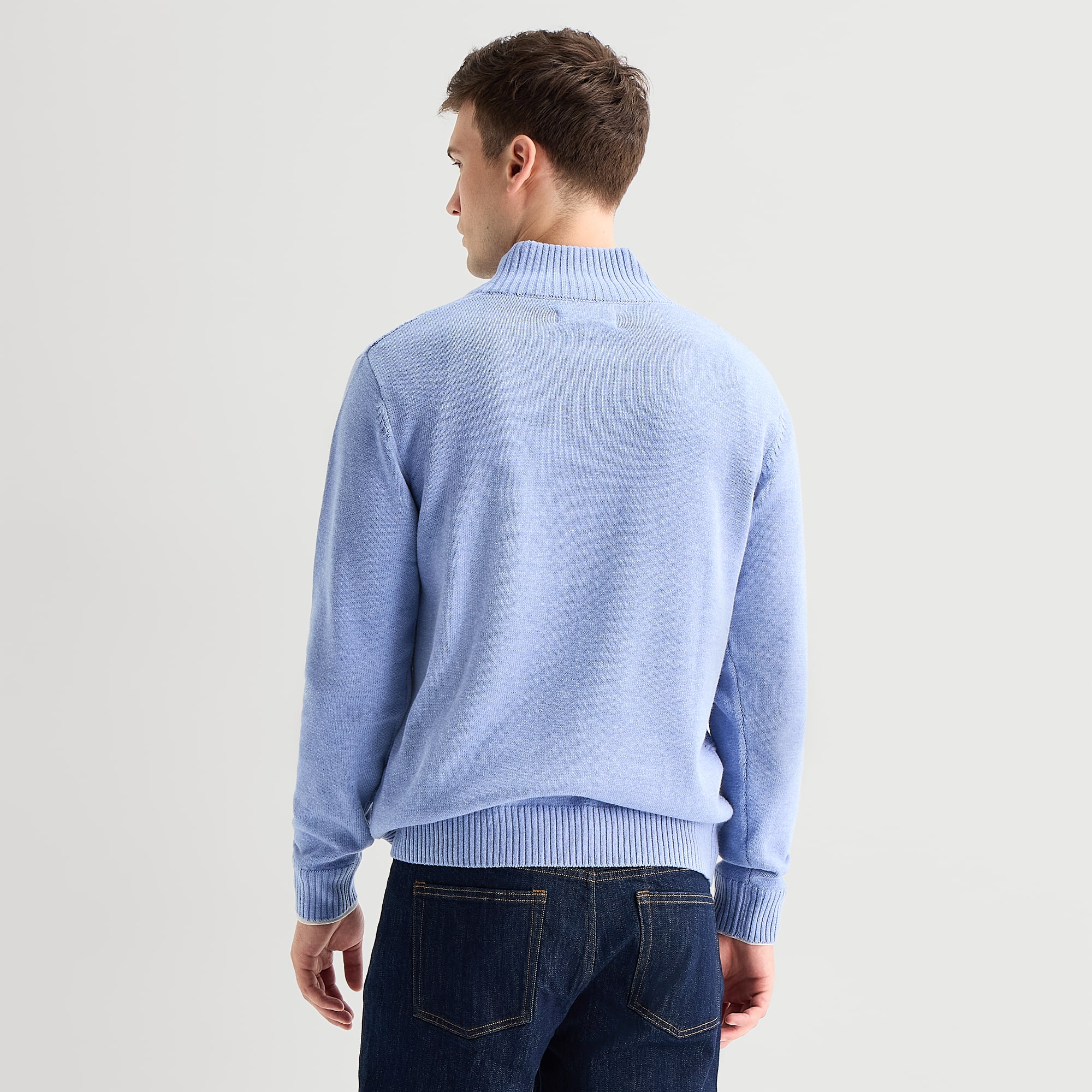 U.S. Polo Assn. Textured Mens Mock Neck Long Sleeve Quarter-Zip Pullover Sweater
