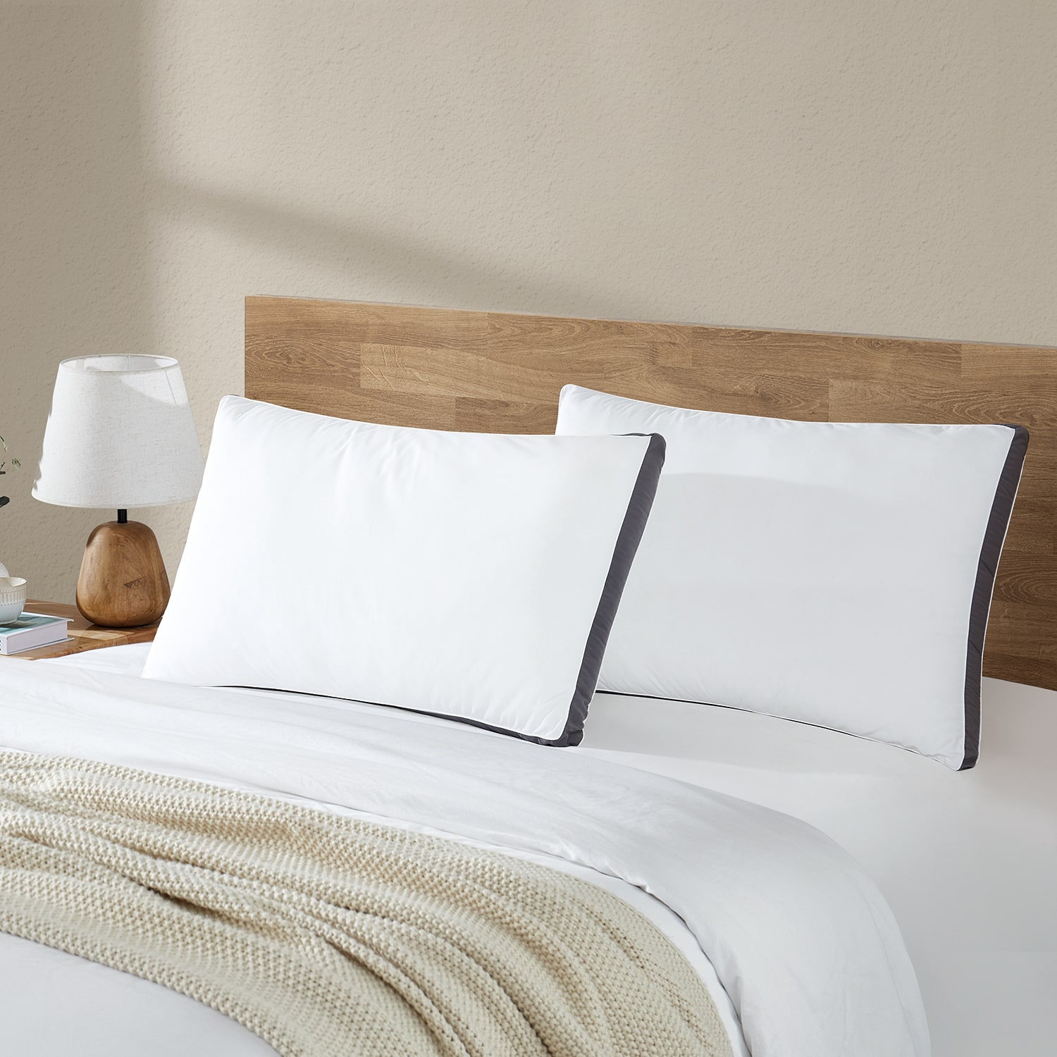 Brooklyn Loom Hotel Gusset 2 Pack Medium Density Bed Pillow