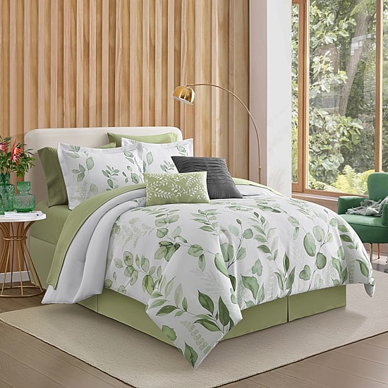 Stratford Park Waffle Printed 10-pc. Easy Care Comforter Set
