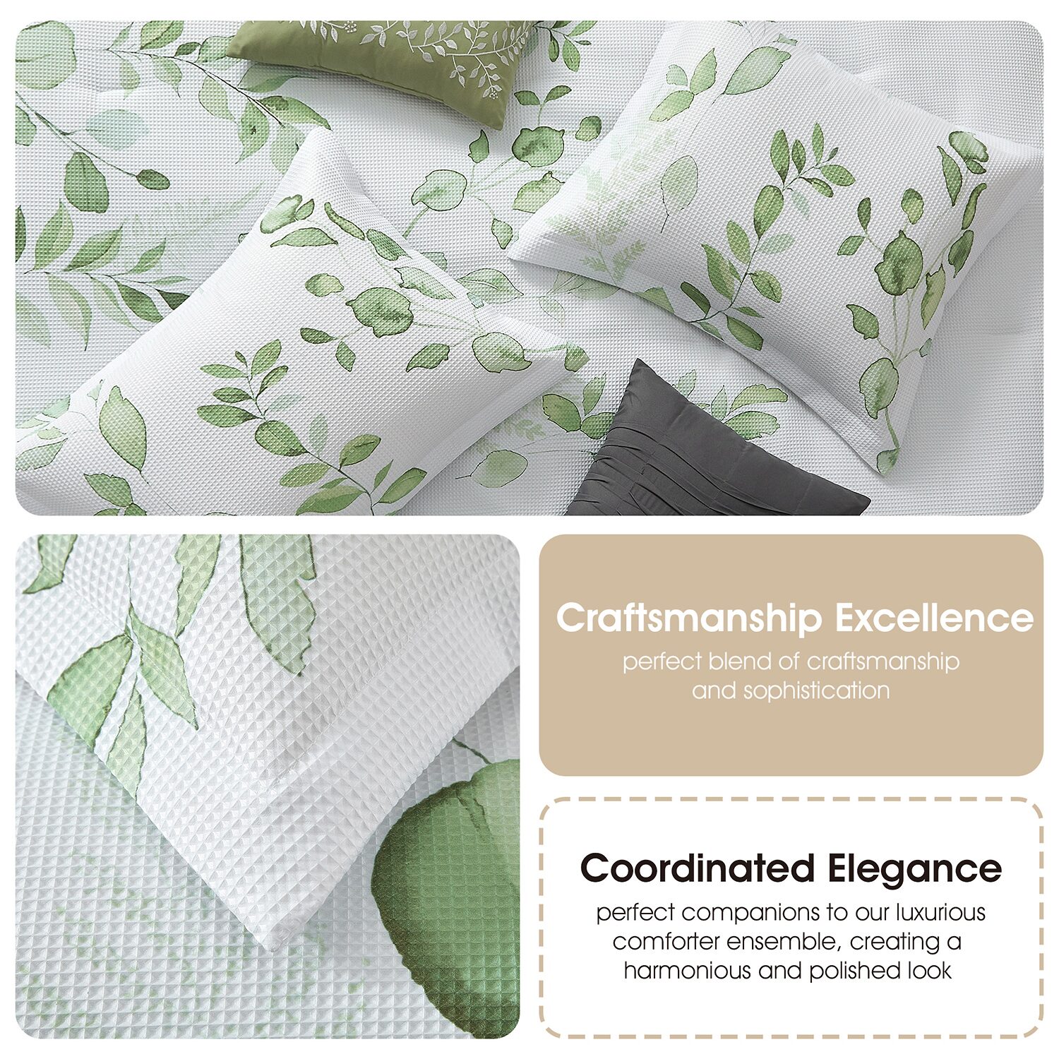 Stratford Park Waffle Printed 10-pc. Easy Care Comforter Set