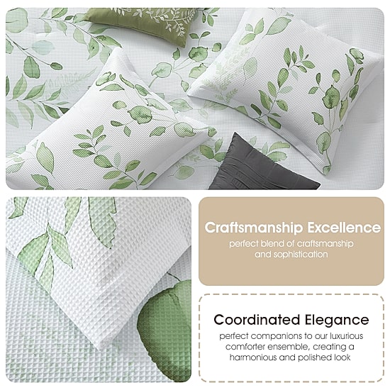 Stratford Park Waffle Printed 10-pc. Easy Care Comforter Set