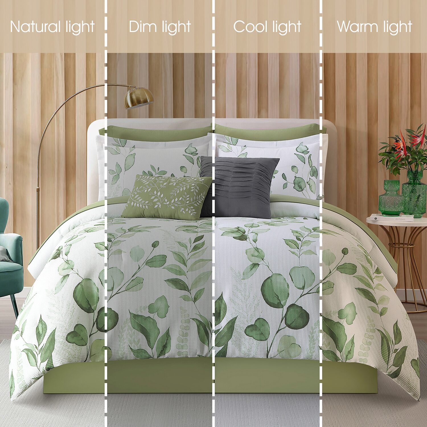 Stratford Park Waffle Printed 10-pc. Easy Care Comforter Set