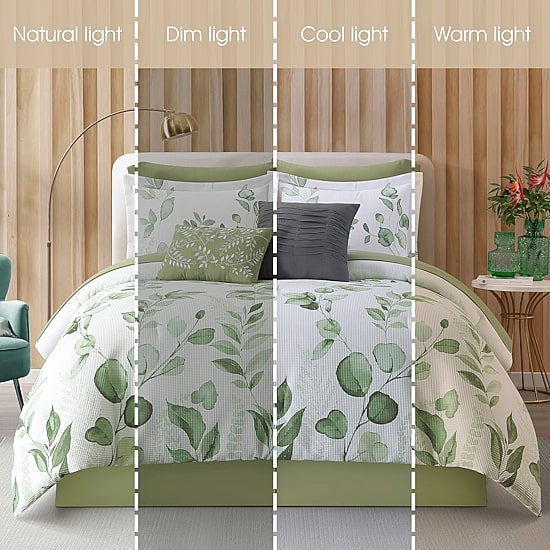 Stratford Park Waffle Printed 10-pc. Easy Care Comforter Set