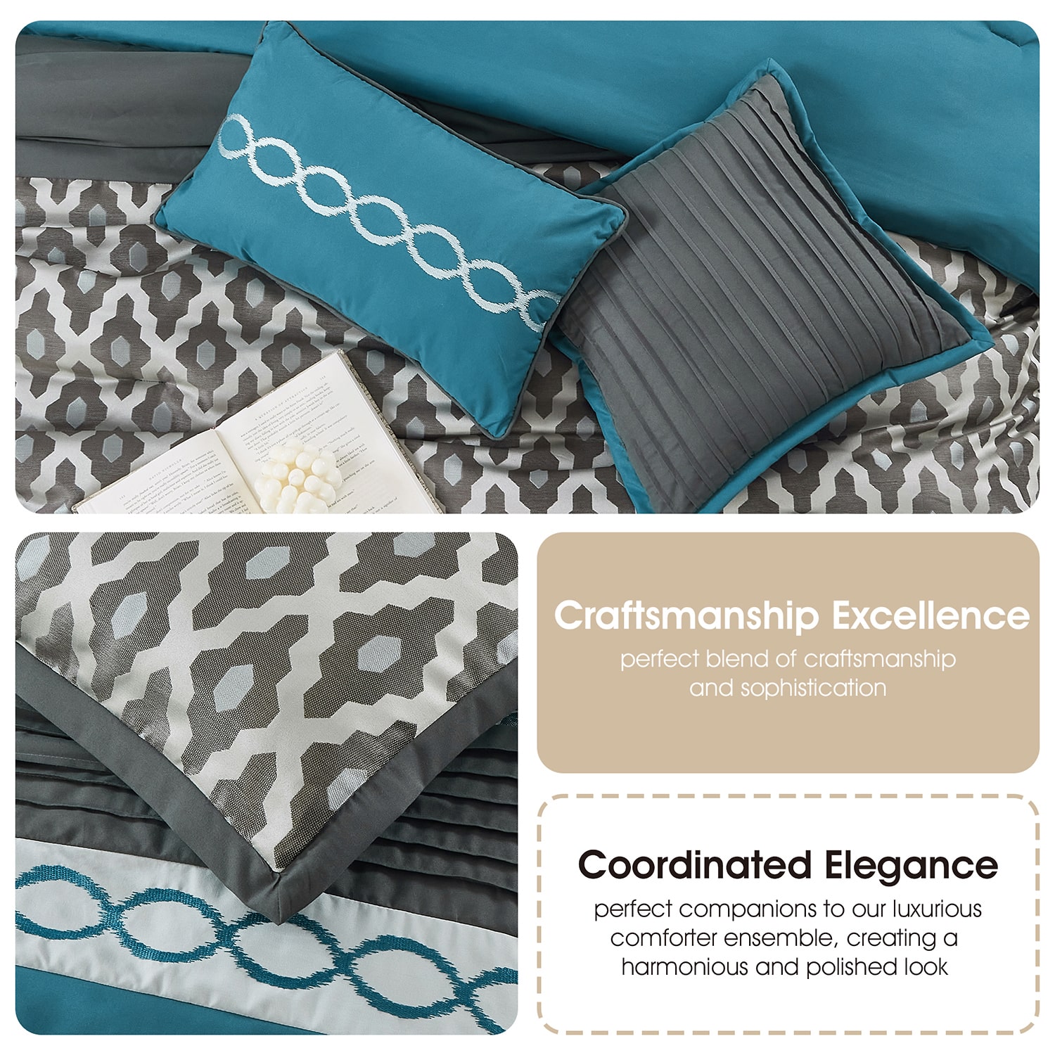 Stratford Park Oversize Geometric 10-pc. Easy Care Comforter Set