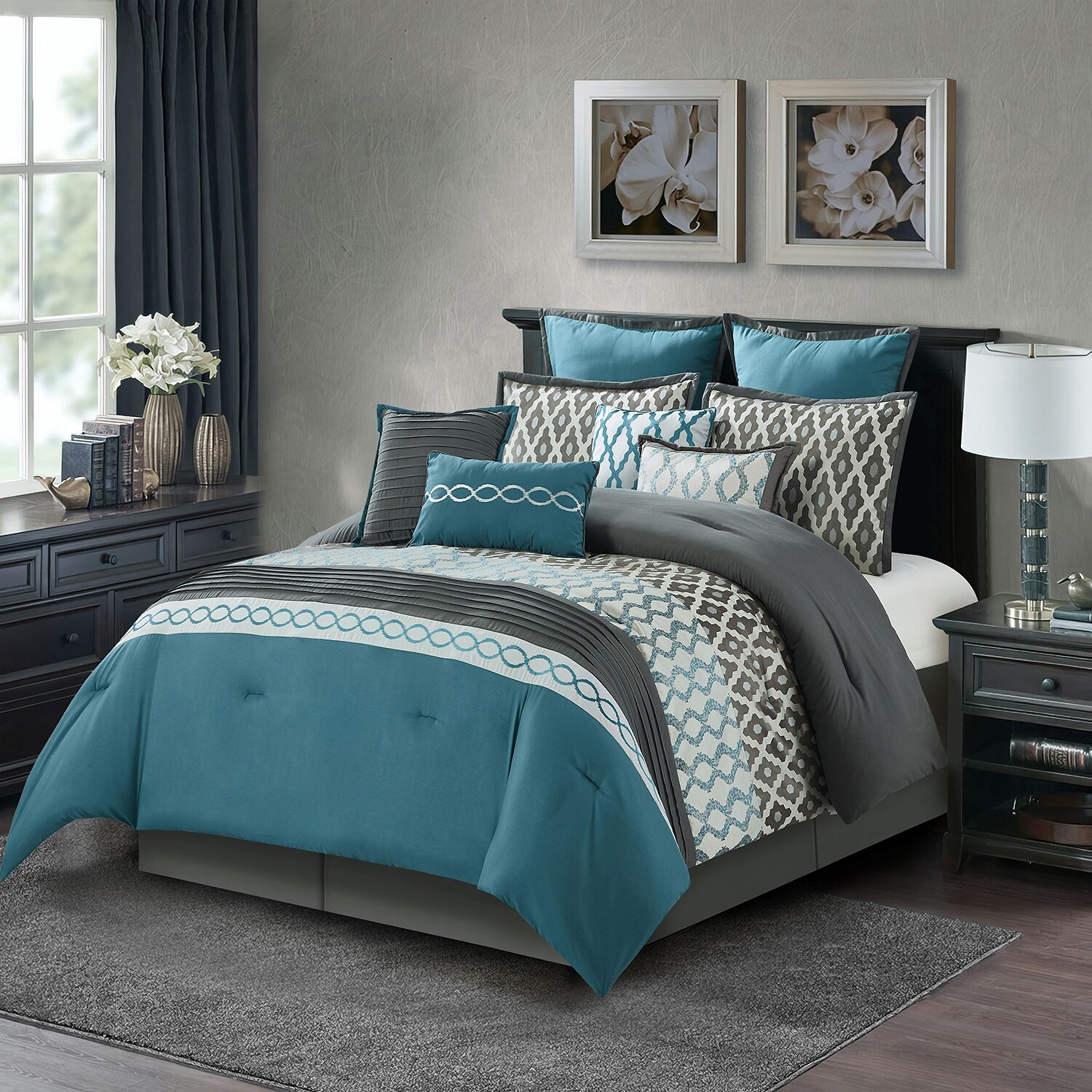 Stratford Park Oversize Geometric 10-pc. Easy Care Comforter Set
