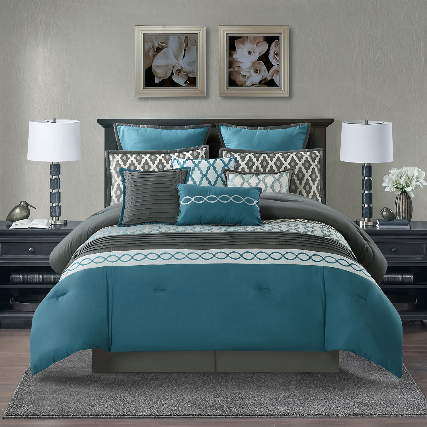 Stratford Park Oversize Geometric 10-pc. Easy Care Comforter Set