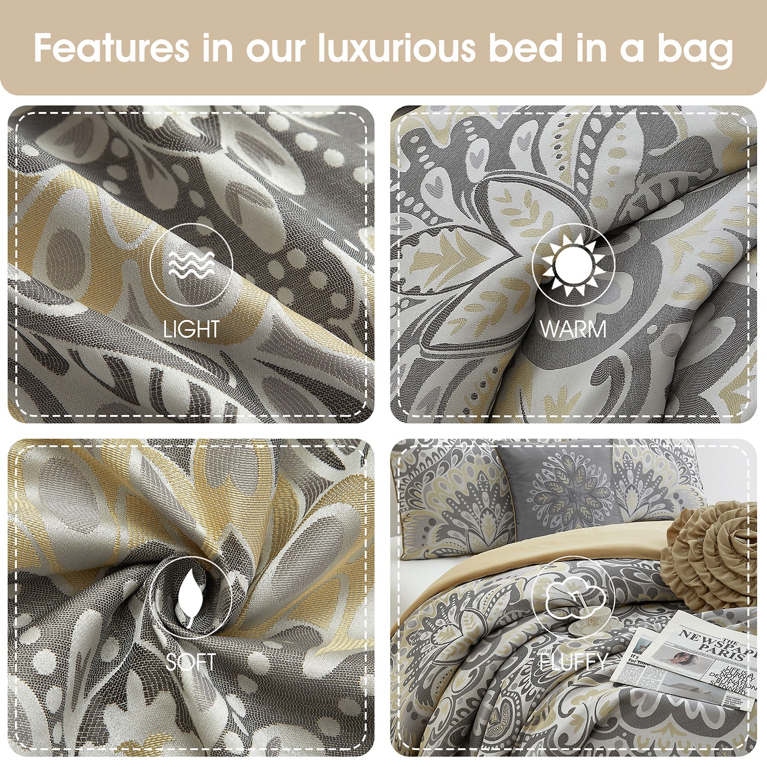 Stratford Park Jacquard 8-pc. Easy Care Comforter Set