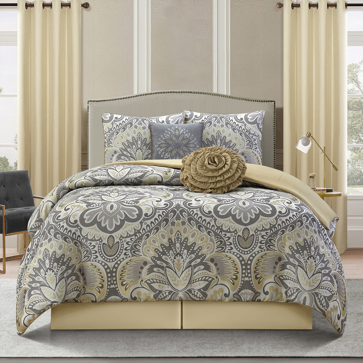 Stratford Park Jacquard 8-pc. Easy Care Comforter Set