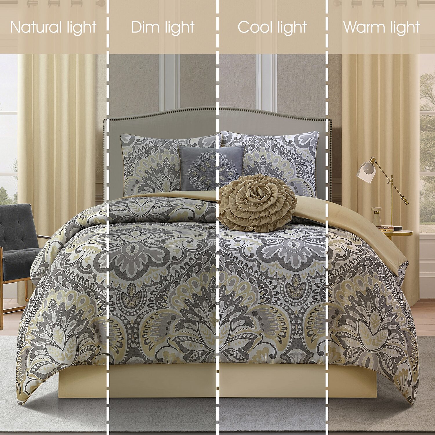 Stratford Park Jacquard 8-pc. Easy Care Comforter Set