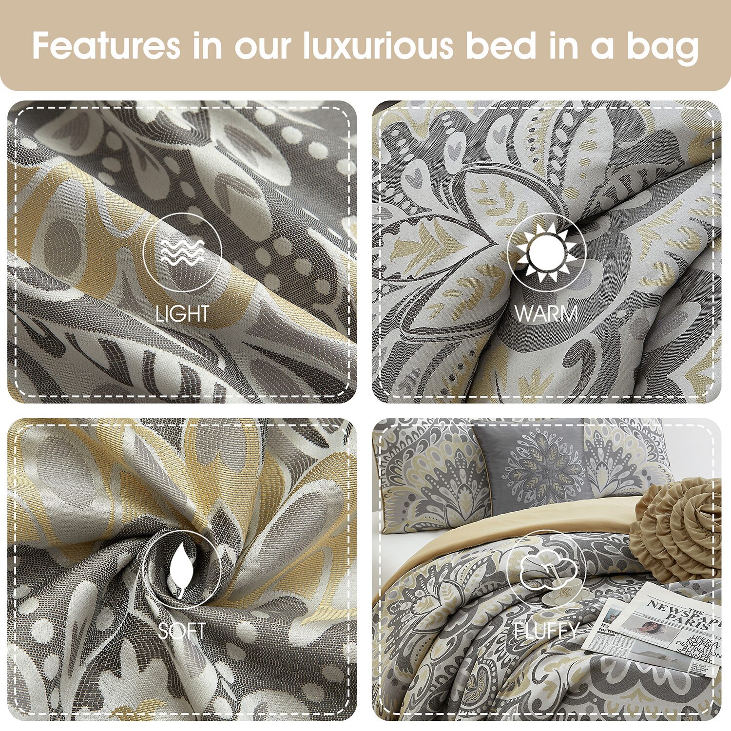 Stratford Park Jacquard 8-pc. Easy Care Comforter Set