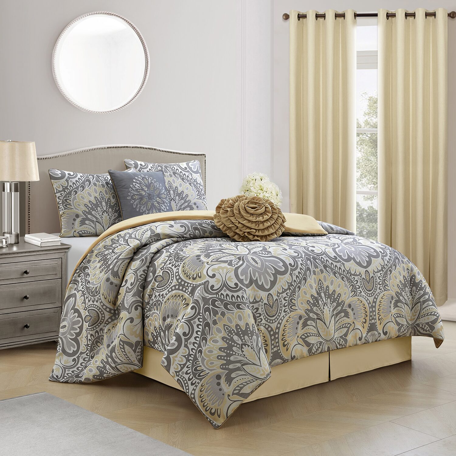 Stratford Park Jacquard 8-pc. Easy Care Comforter Set