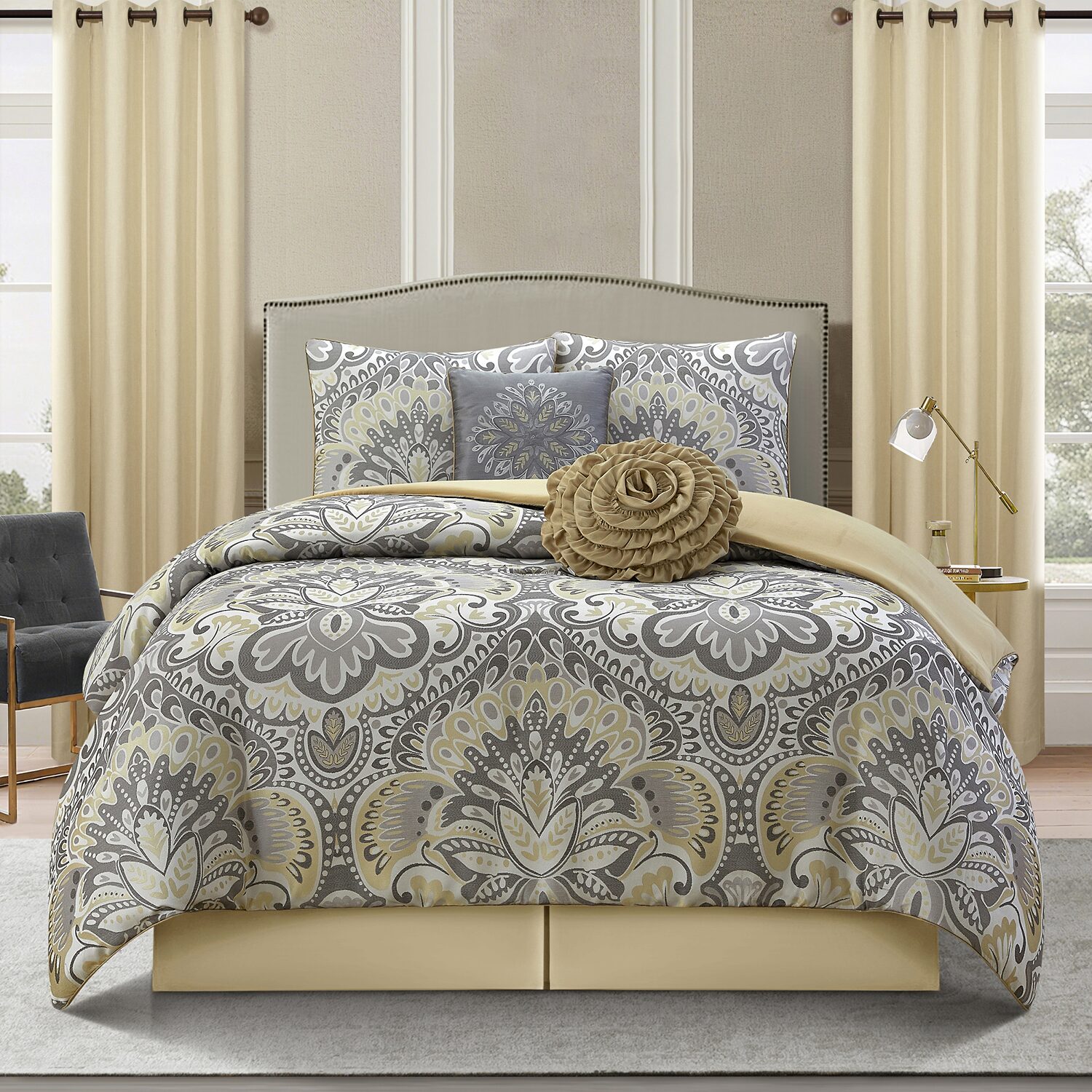 Stratford Park Jacquard 8-pc. Easy Care Comforter Set