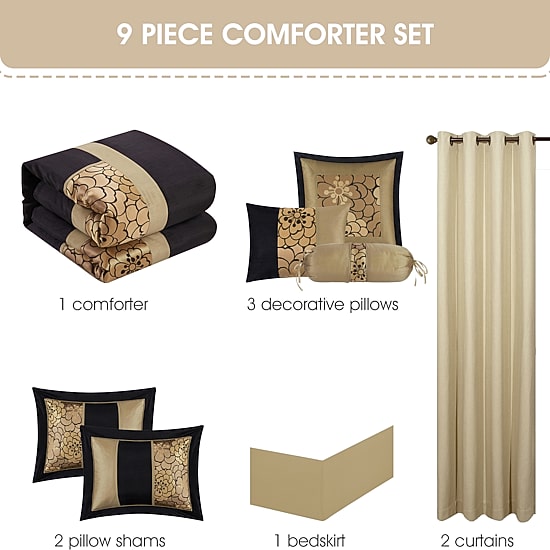 Stratford Park Jacquard 9-pc. Easy Care Comforter Set