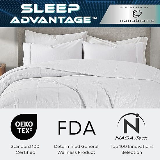 Sleep Advantage Powered By Nanobionic® Embossed Microfiber Down Alternative Blanket