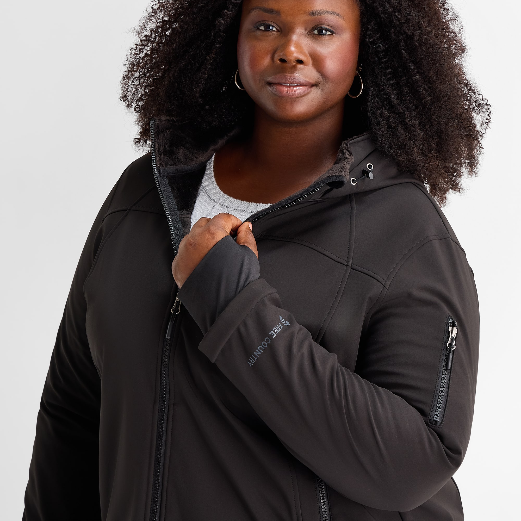 Free Country Womens Water Resistant Lightweight Plus Softshell Jacket