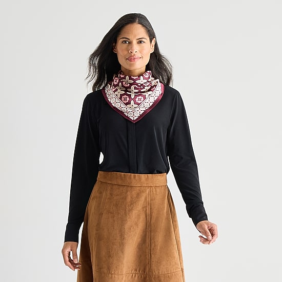 Liz Claiborne Geo Printed Border Square Scarf