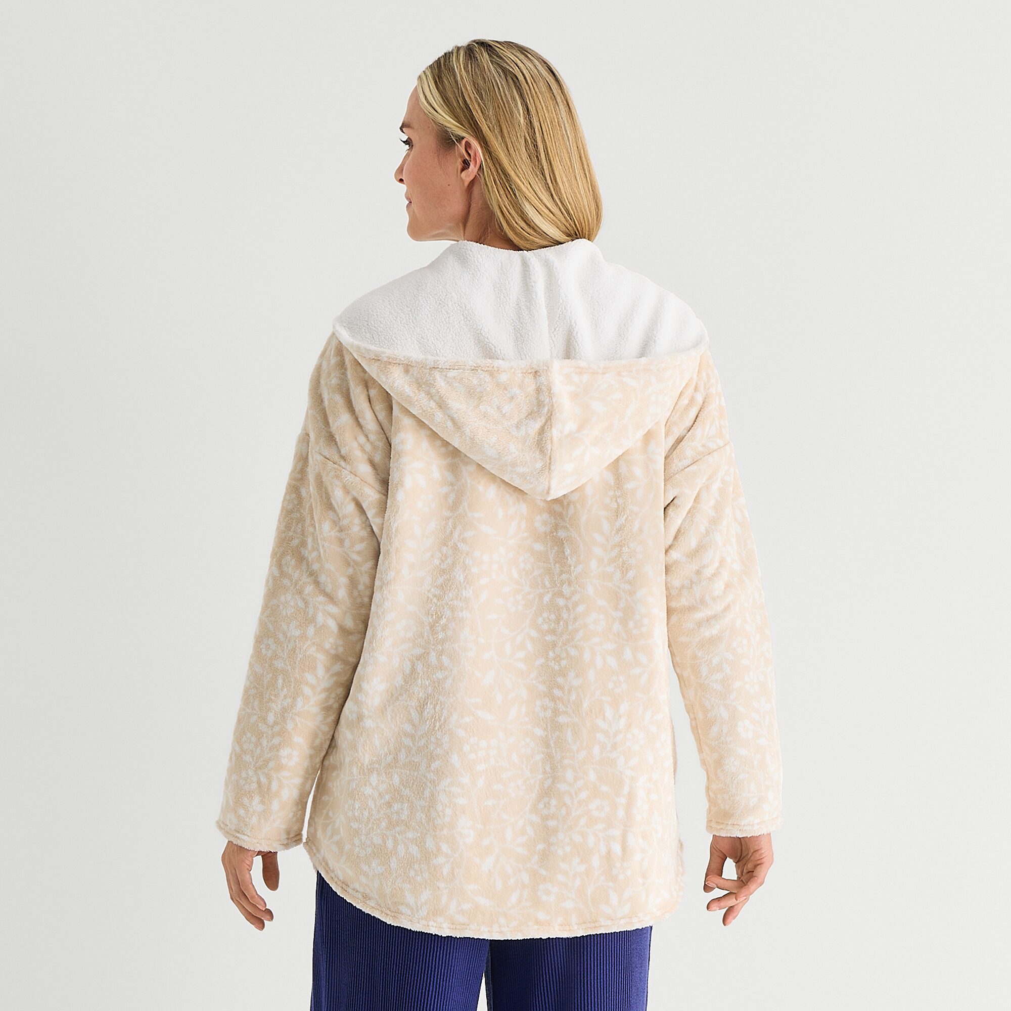 Martha Stewart Womens Hooded Long Sleeve 1 Pair Pajama Top