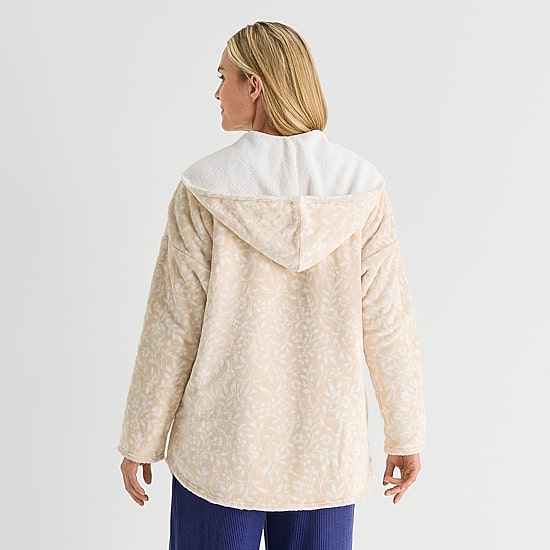 Martha Stewart Womens Hooded Long Sleeve 1 Pair Pajama Top