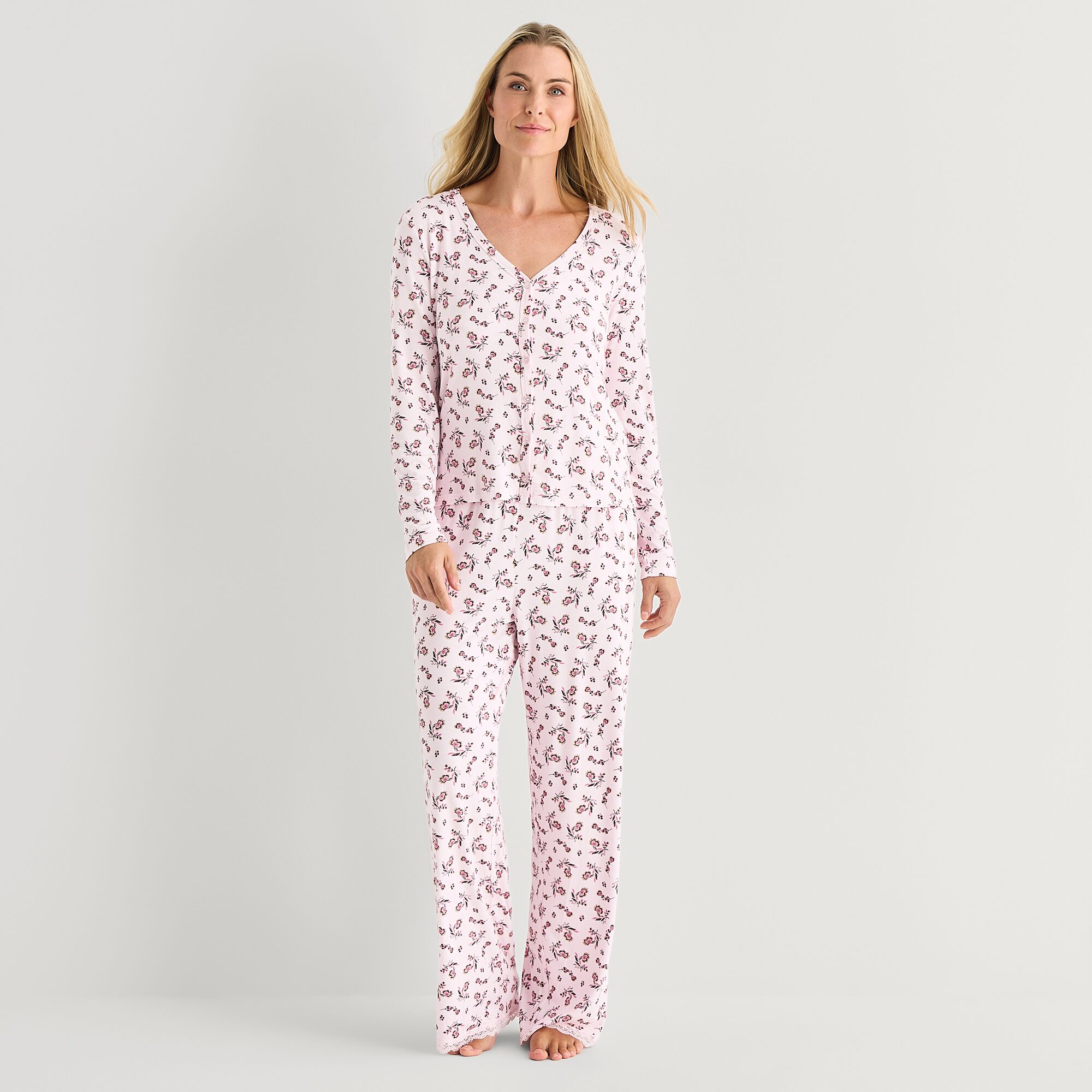 Martha Stewart Womens V-Neck Sleeveless 3-pc. Pajama Set
