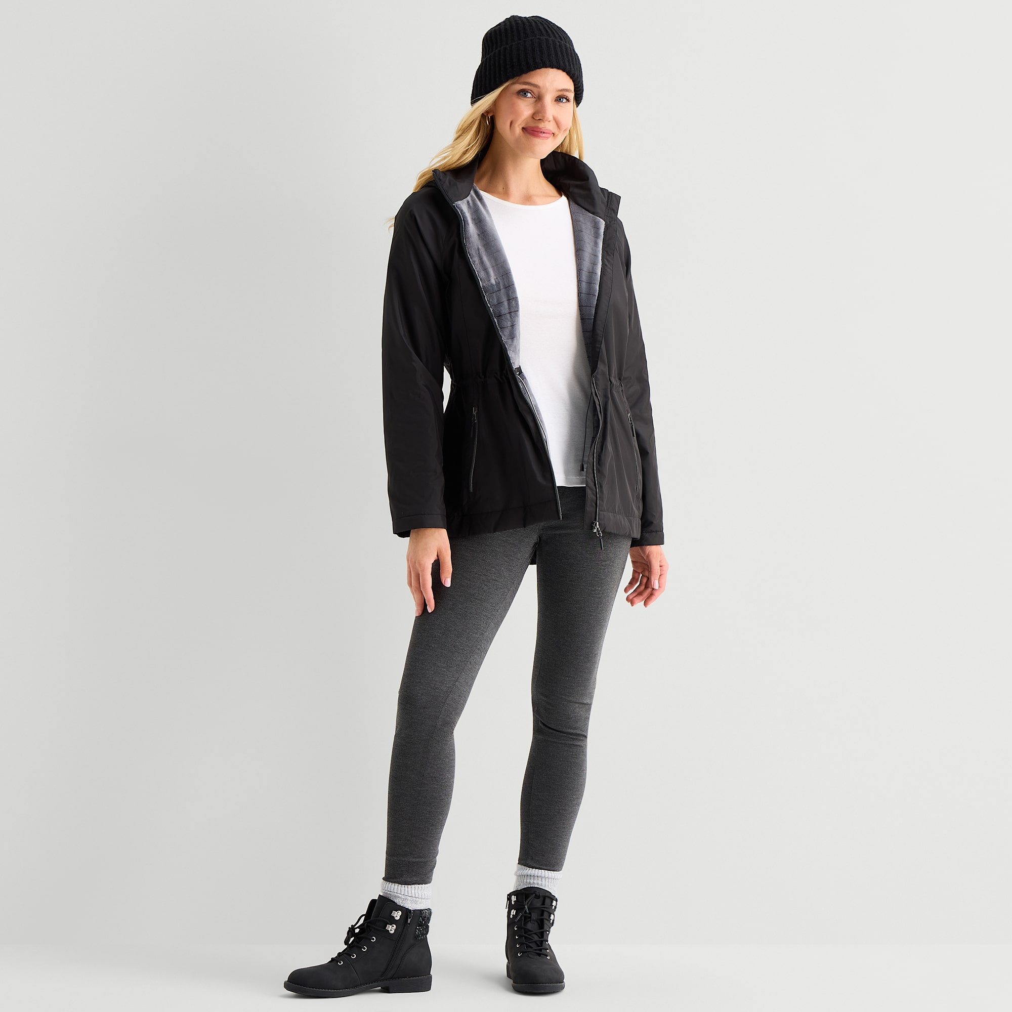 Free Country Womens Water Resistant Fleece Lined Lightweight Windbreaker