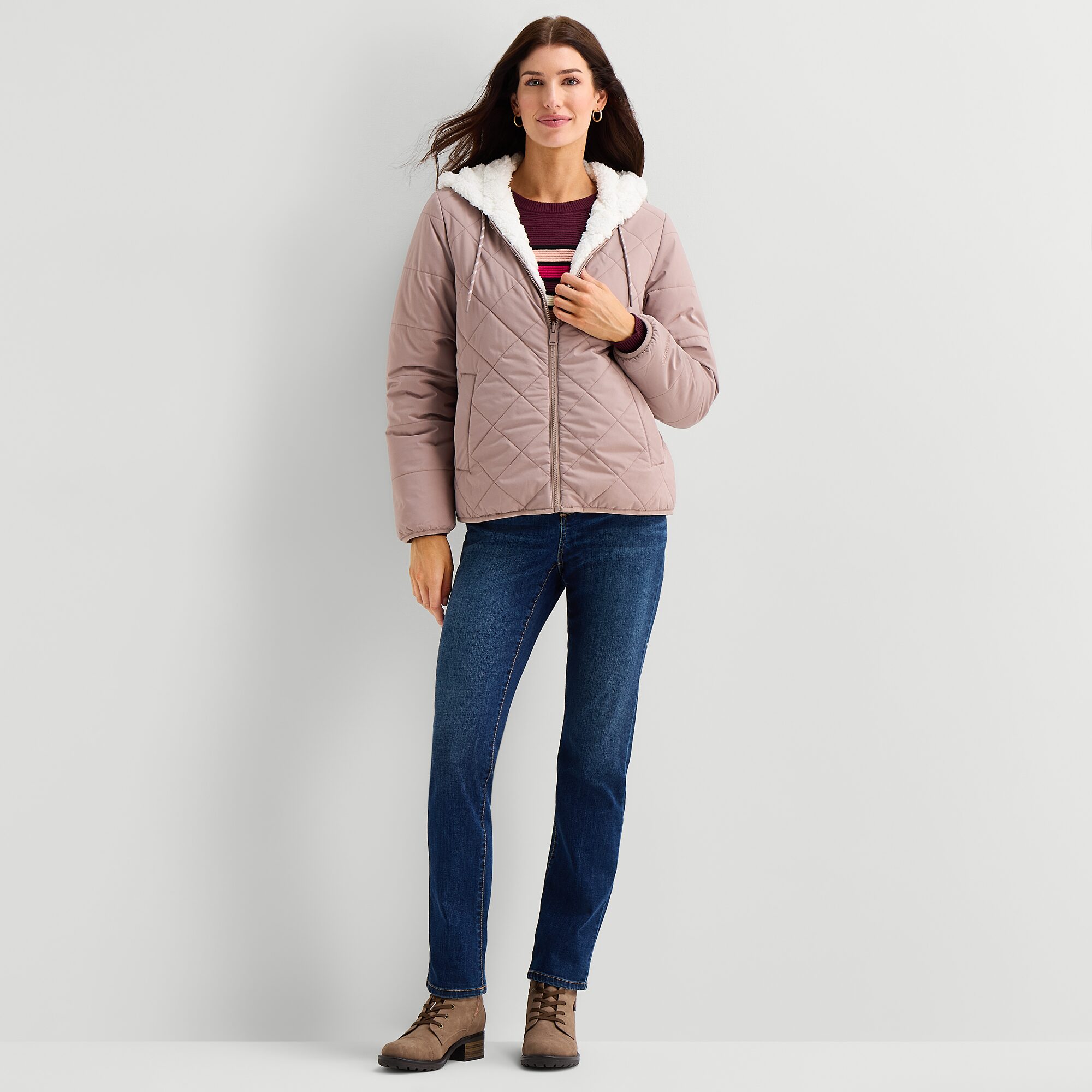 Free Country Womens Reversible Midweight Quilted Jacket