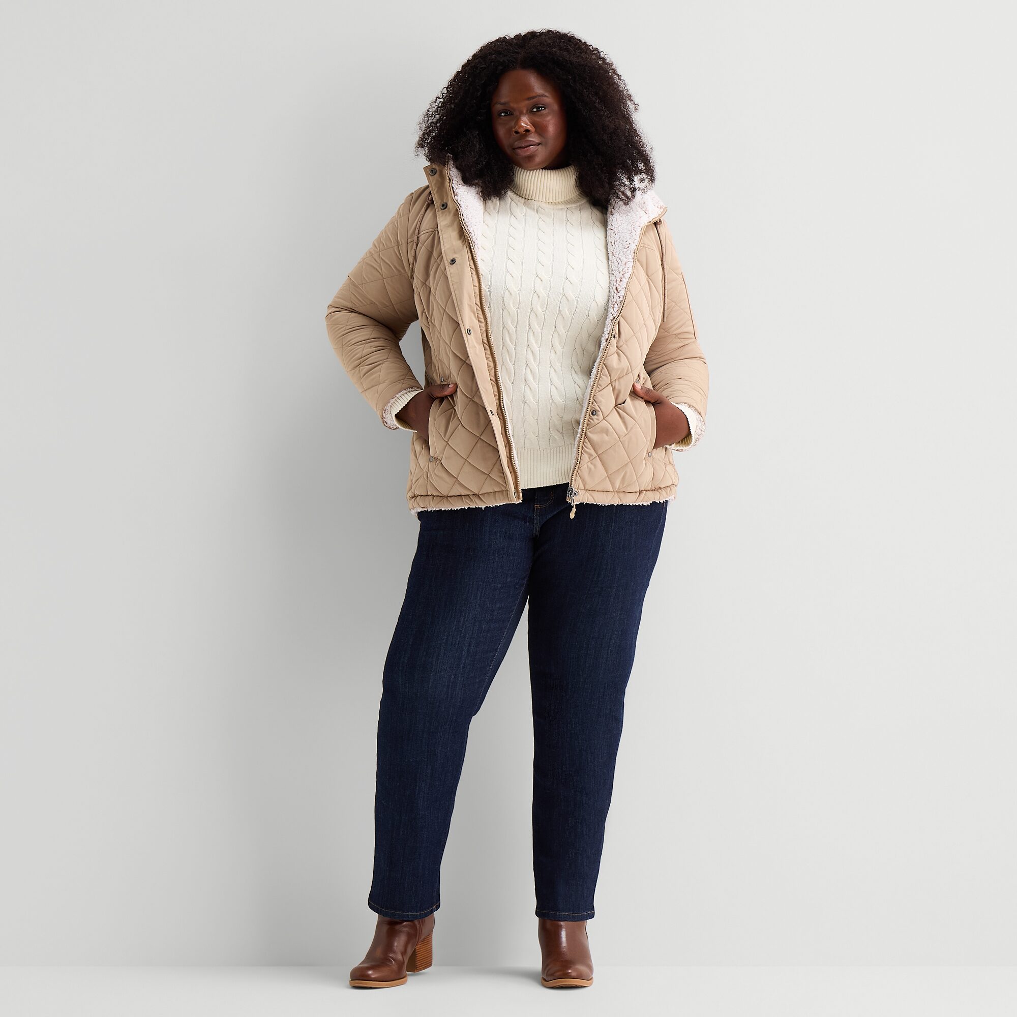 Free Country Womens Reversible Midweight Plus Quilted Jacket