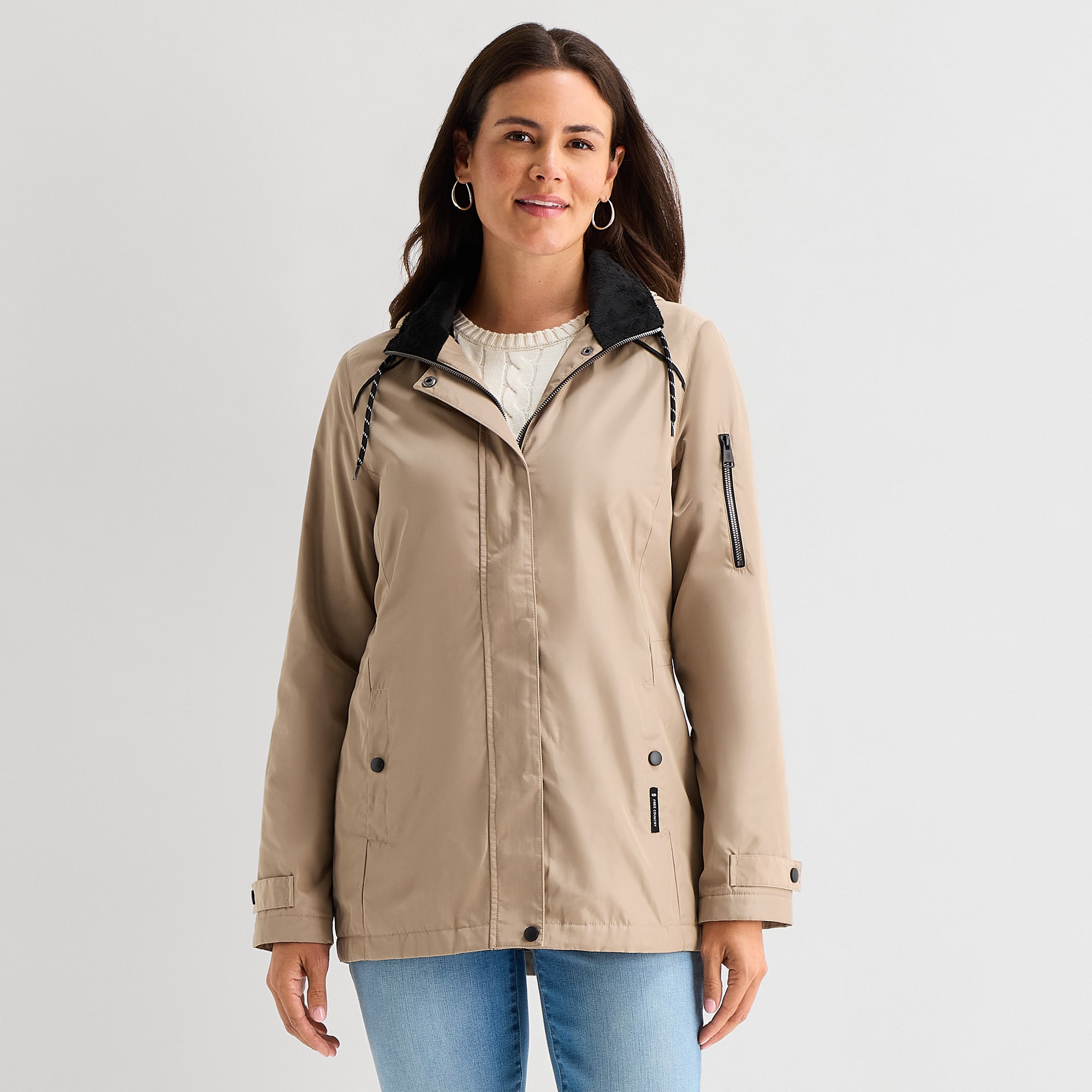 Free Country Womens Water Resistant Midweight Raincoat