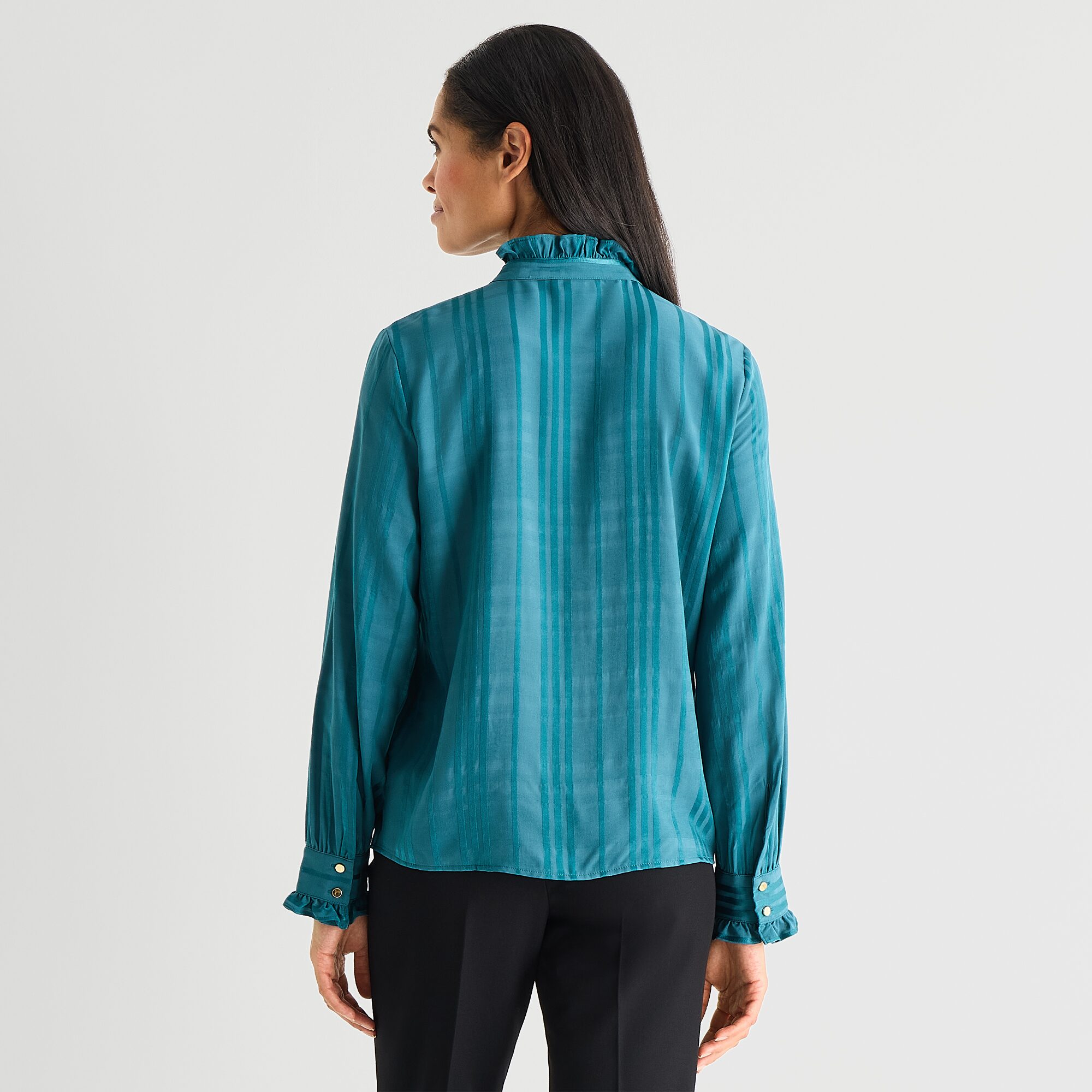 Liz Claiborne Womens Tall High Neck Long Sleeve Blouse
