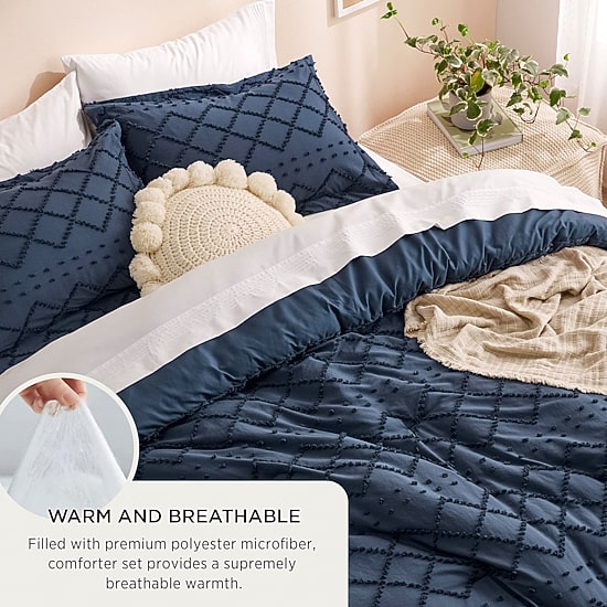 Bedsure® Comforter Set-Solid-Embroidery Comforter Set
